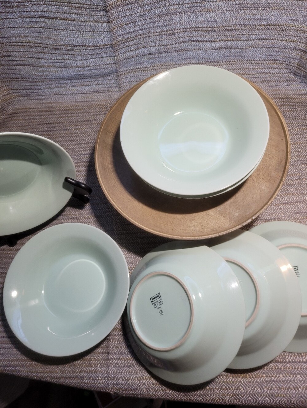 IKEA Mint Green Stoneware Bowl Set of 7. Perfect Size And Color For Your Kutchen - Picture 2 of 16